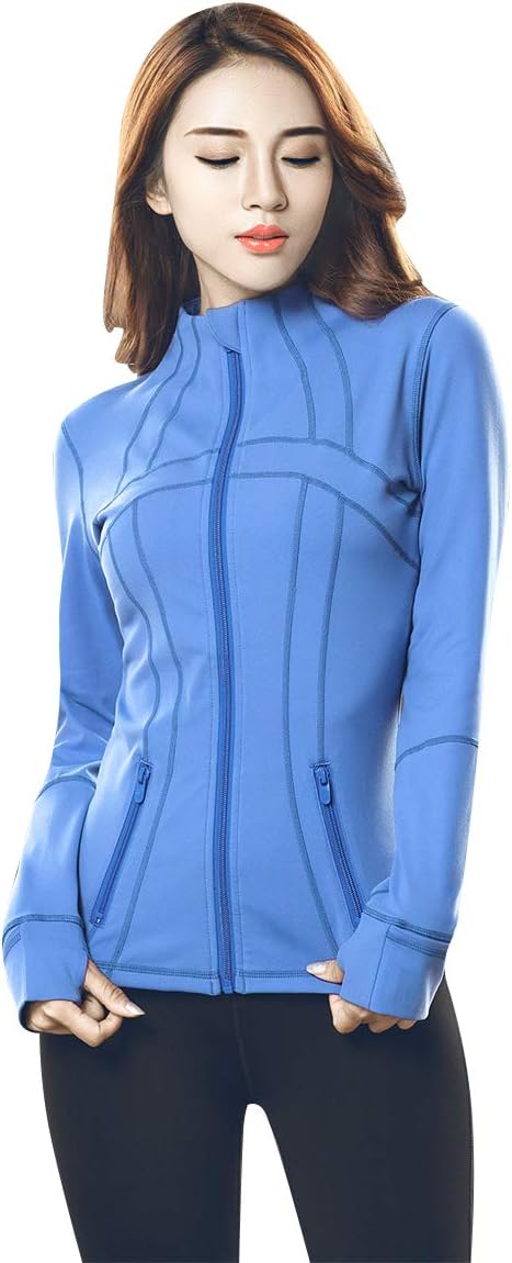 KSUA Womens Athletic Jackets Stretchy Full-Zip Workout Running Yoga Sports Coat