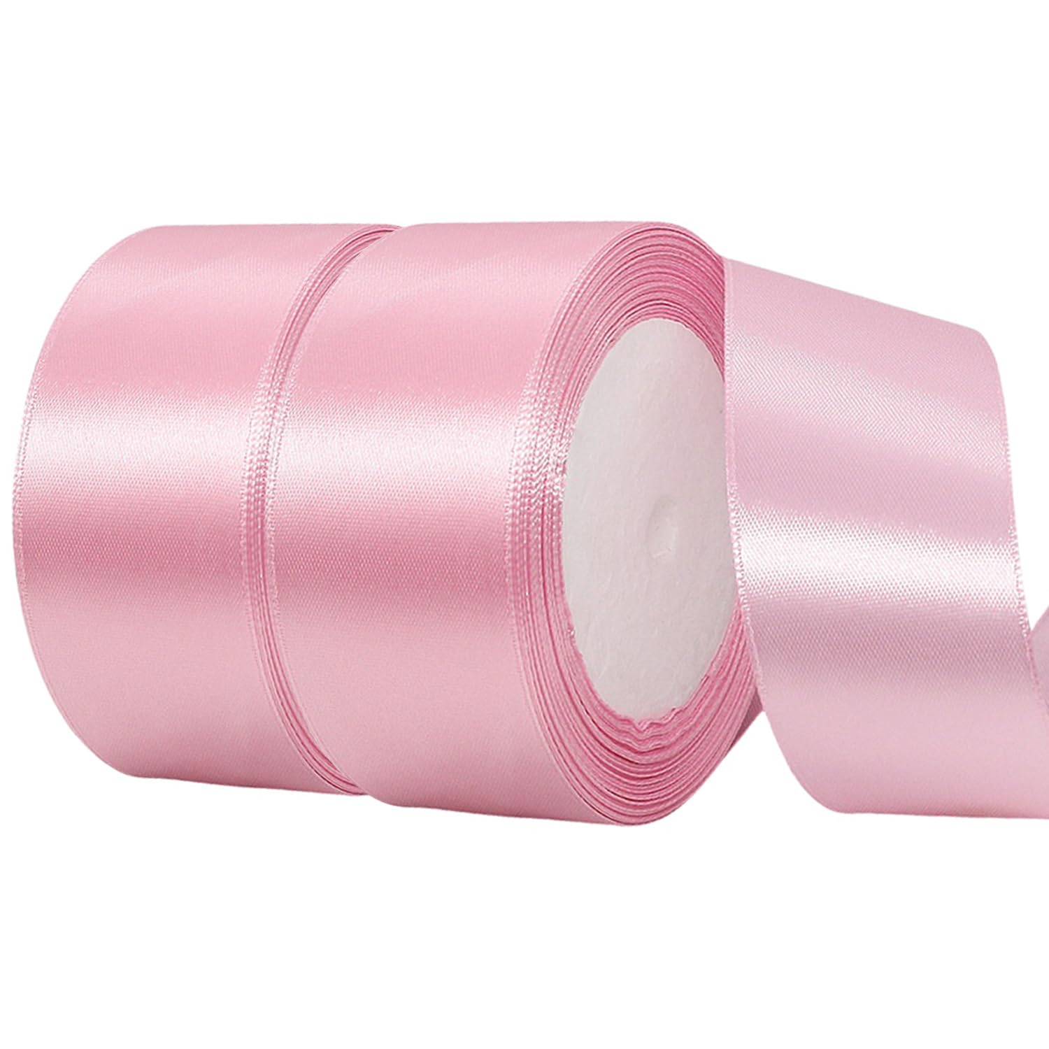Photo 1 of 1 1/2 Inch Pink Satin Ribbon,50 Yards Pink Ribbon Solid Fabric Ribbon for Gift Wrapping Floral Bouquets Wedding Home Party Decoration