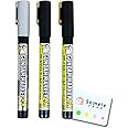 GSI Creos Gundam Marker EX Chrome Silver, White Gold, Yellow Gold 3-Marker Set XGMS100 & Sticky Note Set　XGM100,XGM07,XGM08 Paint for Plastic Models
