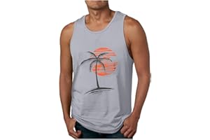 NaRHbrg Palm Tree Tanks Tops for Mens Cool Printed Graphic Sleeveless Tank Top Muscle Shirt for Workout Gym Jogging