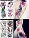 DaLin 4 Sheets Extra Large Temporary Tattoos for Women, Full Arm (Set 15)
