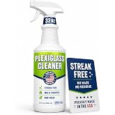 Plexiglass Cleaner, 32 oz, Streak-Free Spray for Acrylic, Vinyl and Plastic | Non-Toxic Spray and Wipe Cleaner for All Non-Porous Surfaces - Made in USA