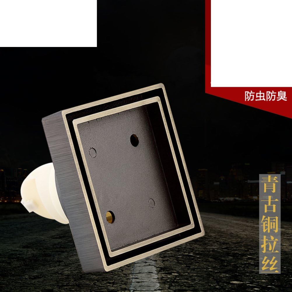 Bathroom shower floor drain Invisible/Full vintage antique copper copper deodorant floor drain large displacement of water-B