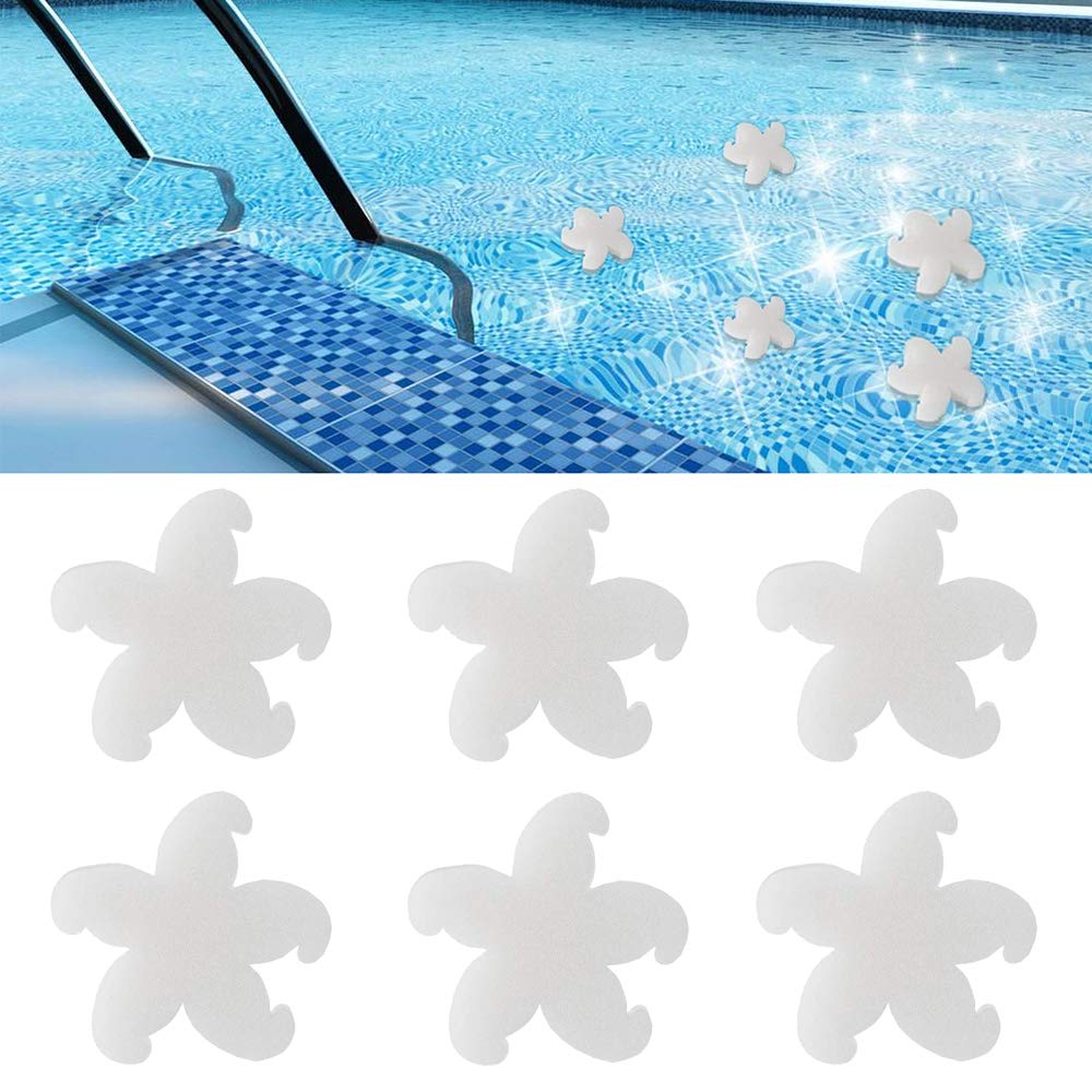 Lifreer 6PCS Oil Absorbing Sponge Cleaning Sponge for Hot Tub Spa Swimming Pool Filter Sponge Absorbs Scum, Slime, Grime (Starfish Shaped)