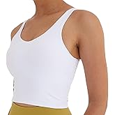 Meslong Women's Longline Sports Bra Yoga Crop Tank Tops Wirefree Padded Gym Running Workout