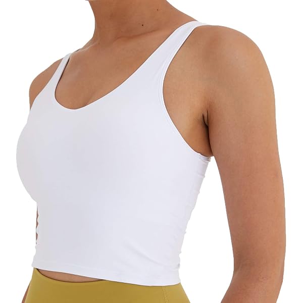 Reggiseno Sportivo Longline Canotta Donna Giallo M - Fitness Yoga Top Con Coppe Rimovibili