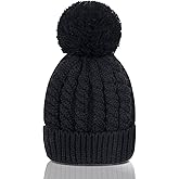 Women's Winter Beanie Warm Fleece Lining - Thick Slouchy Cable Knit Skull Hat Ski Cap