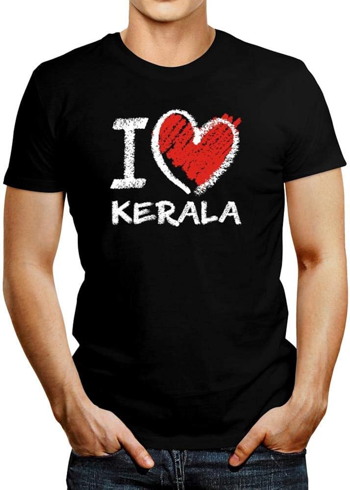 Idakoos I love Kerala TShirt im KreideStil Amazon.de Bekleidung