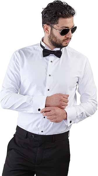 athletic fit tuxedo shirt