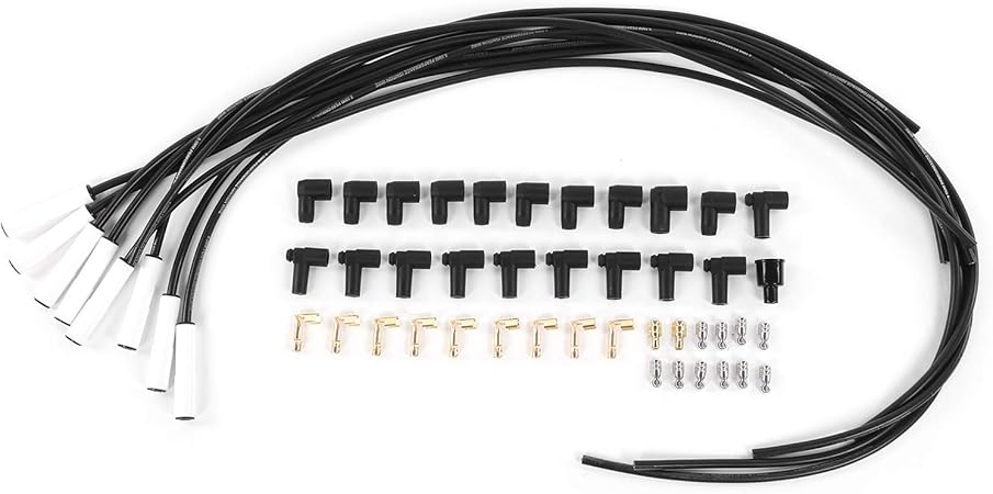 Amazon セラミックユニバーサルワイヤーセット プラティカル9002c ブラック8mm 0 3in車両アクセサリー車修理店車交換部品自動車修理部品 バッテリーケーブル 車 バイク