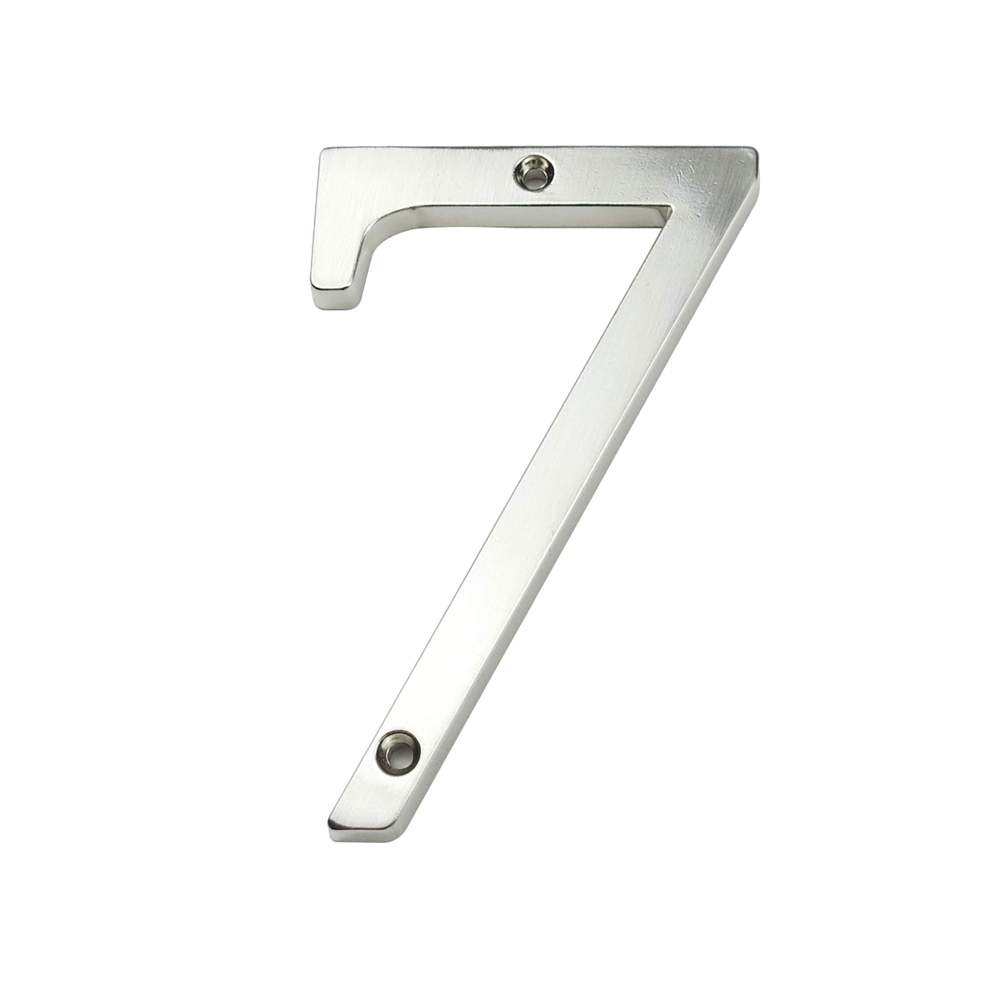 HASWARE House Number Sign 4 inch (10 cm) Modern Door Numbers Signage Plaque Street Home Address Numerals Zinc Alloy (7, Silver)