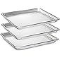 M&N Home 3 Pack Commercial Aluminum Baking Sheets, Restaurant Grade Quarter Size Rimmed Baking Pans (13x9.5in)