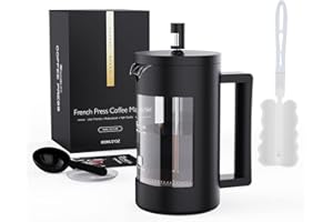 DUCHIFAD French Press Coffee Maker 21 oz, Camping Plastic Glass French Coffee Press, Medium Size Tea and Frothed Milk Press,100% BPA Free Prensa Francesa, Rust-Free and Dishwasher Safe (21 oz)