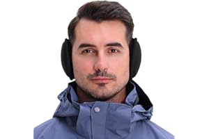 Eyegla Winter Ear Muffs Foldable Earmuffs Fleece Warm Ear Warmers Adjustable Ear Muff Black
