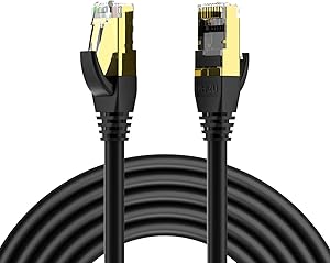 Cat8 Ethernet Cable Gigabit 40ft,High-Speed 40Gbps 2000Mhz High Speed Gigabit FFTP LAN Network Internet Cables with RJ45 Gold Plated Connector for Use of Smart Office Smart Home System iOT Gaming