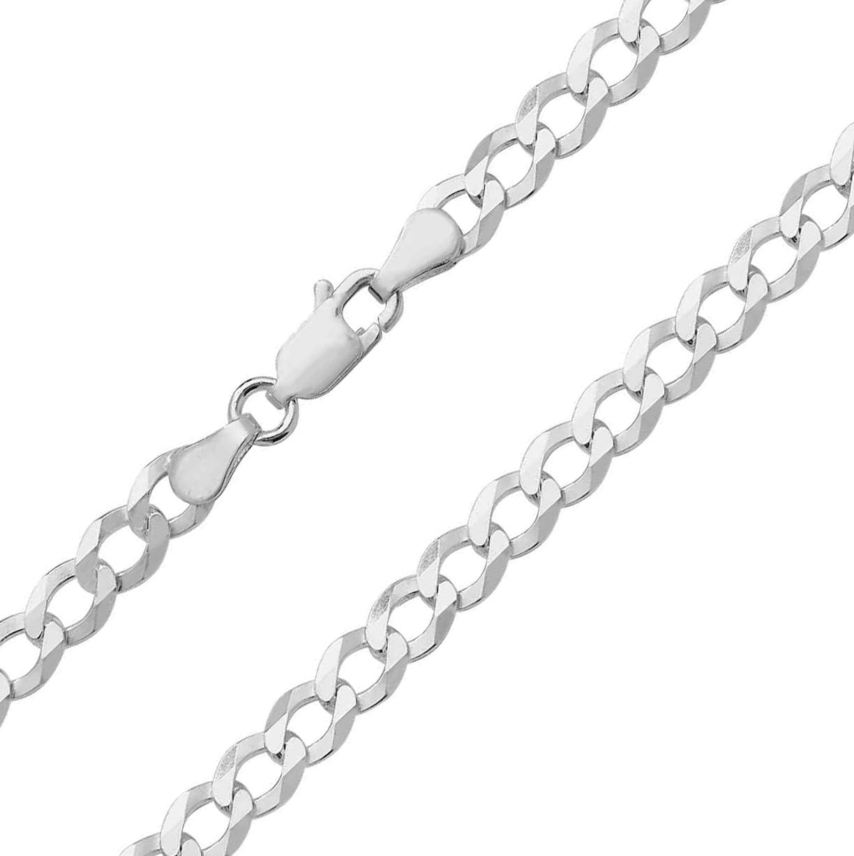 EDS Jewels925 Sterling Silver Men/Ladies Curb Chain - 40.6, 45.7, 50.8, 55.9, 61, 66, 71.1, 76.2cm WJS14029L16