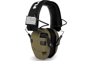 FLORIOGRA Electronic Ear Protection for Shooting with 5X Sound Amplification, Active Ear Protection for Gun Range, Gun Range Hearing Protection Muffs, NRR 26dB Noise Reduction Headphones for Hunting/Shooting
