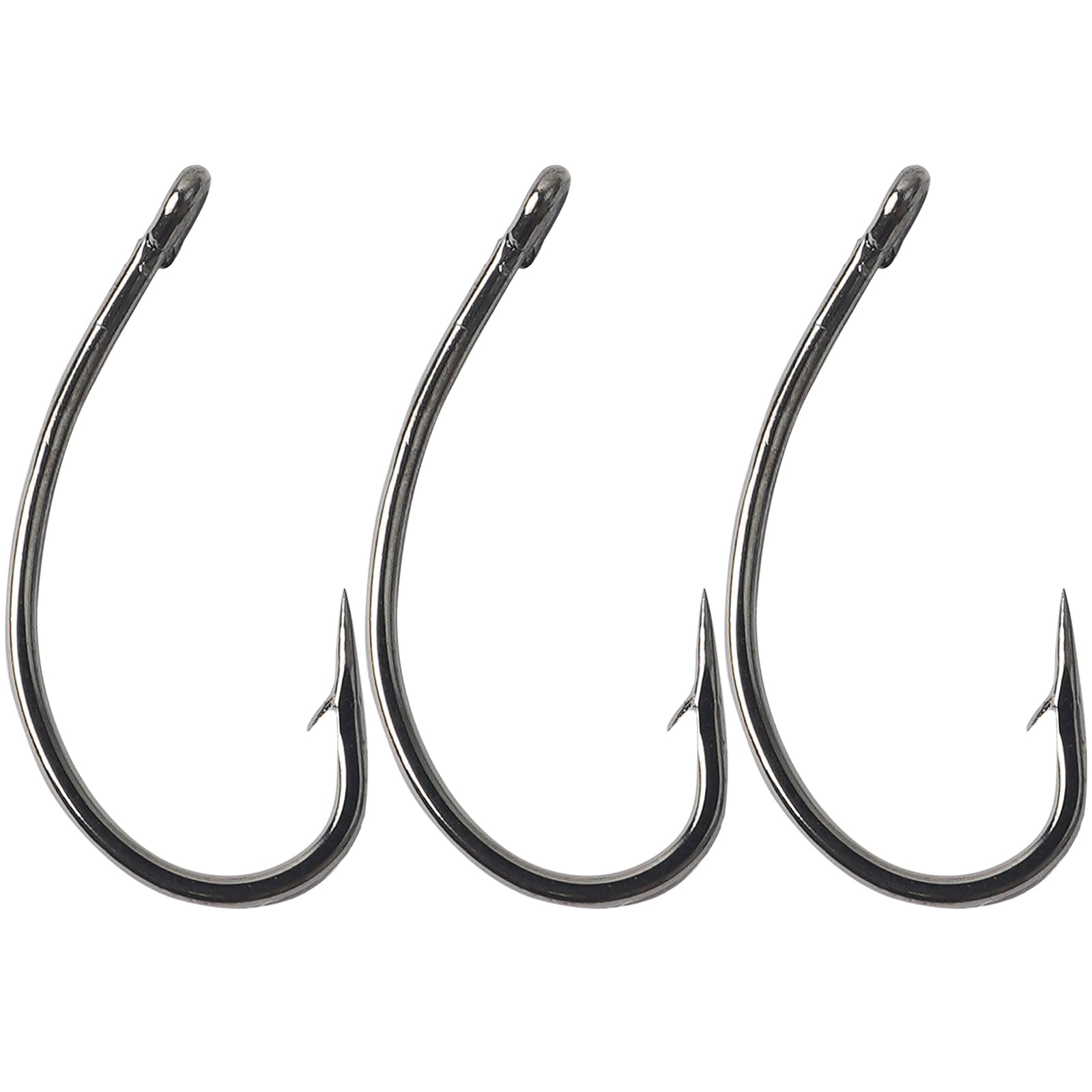 JSHANMEI ®Matte Black Carp Fishing Hook Curve Shank Hooks 8245 Barbed Fishing Hook 3 Sizes Avaiable Advanced Fishing Solutions (6#-50pcs)