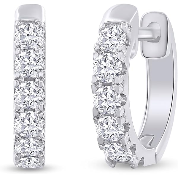 Sterling Silver Sun Huggie Hoop Earrings - Dainty Sunflower Design With Cubic Zirconia