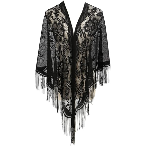 black lace shawl wrap