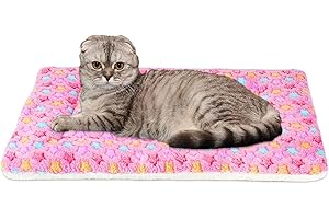 Mora Pets Cat Bed Dog Crate Pad Ultra Soft Pet Bed with Cute Star Print Washable Crate Mat for Small Dogs and Indoor Cats Rev