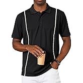 ZAFUL Men's Casual Button-Down Shirts Short Sleeve Striped Dress Shirts Button Down Tops