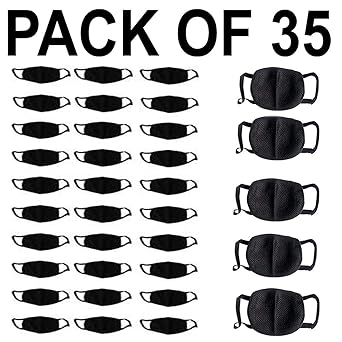 Bersache Cn95-1 Black Mouth Nose Cover Mask(pack of 35)