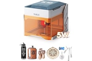WAINLUXPRO WAINLUX K10 5W Laser Engraver Machine, Portable 5000mW Laser Engraver and Cutter Machine for Wood Leather Metal Silicone Paper Glass Cloth,Class 1 for DIY Supports Win/Mobile System/Offline Class1
