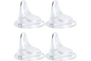 CHUBBIEE Sippy Spout Nipples Compatible with MAM Bottles & Glass Bottles, Replacement Bottle Nipple, Soft Food Grade 100% Silicone Spouts, Leak-Proof, BPA Free, Variable Flow, 6m+, 4 Count