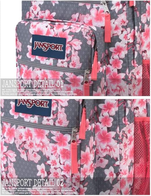 jansport diamond plumeria pink