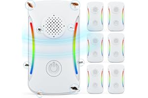 Upgraded 6 Packs Ultrasonic Pest Repeller, Electronic Pest Repellent Plug in Indoor for Insect Roach Rodent Bug Mosquito Mice