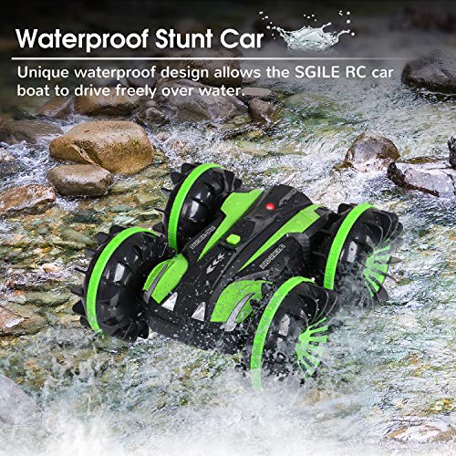 SGILE RC Stunt Car Toy, Remote Control Car with 2 Sided 360 Rotation