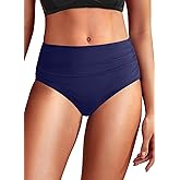 Daci Full Coverage Bikini Bottoms - Mid Rise Bathing Suit Bottoms for Women Tummy Control Swimsuit Bottom