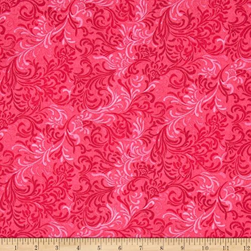 Essentials 108" Wide Quilt Back Flourish Fuchsia Fabric By The Yard