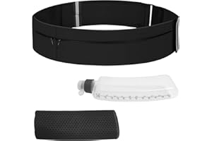 Running Belt for Women & Men-Waterproof Running Bag Belts Fanny Pack with Water Bottle & Cooling towels-Adjustable Reflective
