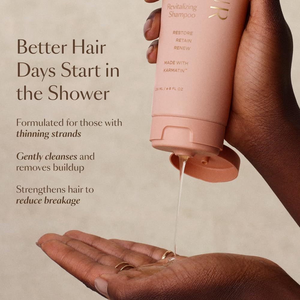 VEGAMOUR GRO Revitalizing Shampoo, Support Thicker, Fuller Looking Hair, Shampoo Formulated Without Sulfates for Thinning Hair with Vegan Keratin, Natural Citrus Scent