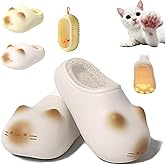 phiorine Cat Paws Footprints Fluffy Plush Fleece Height Increase Slippers, 2026 New Cat Paw Slippers for Winter Girls Gift Idea