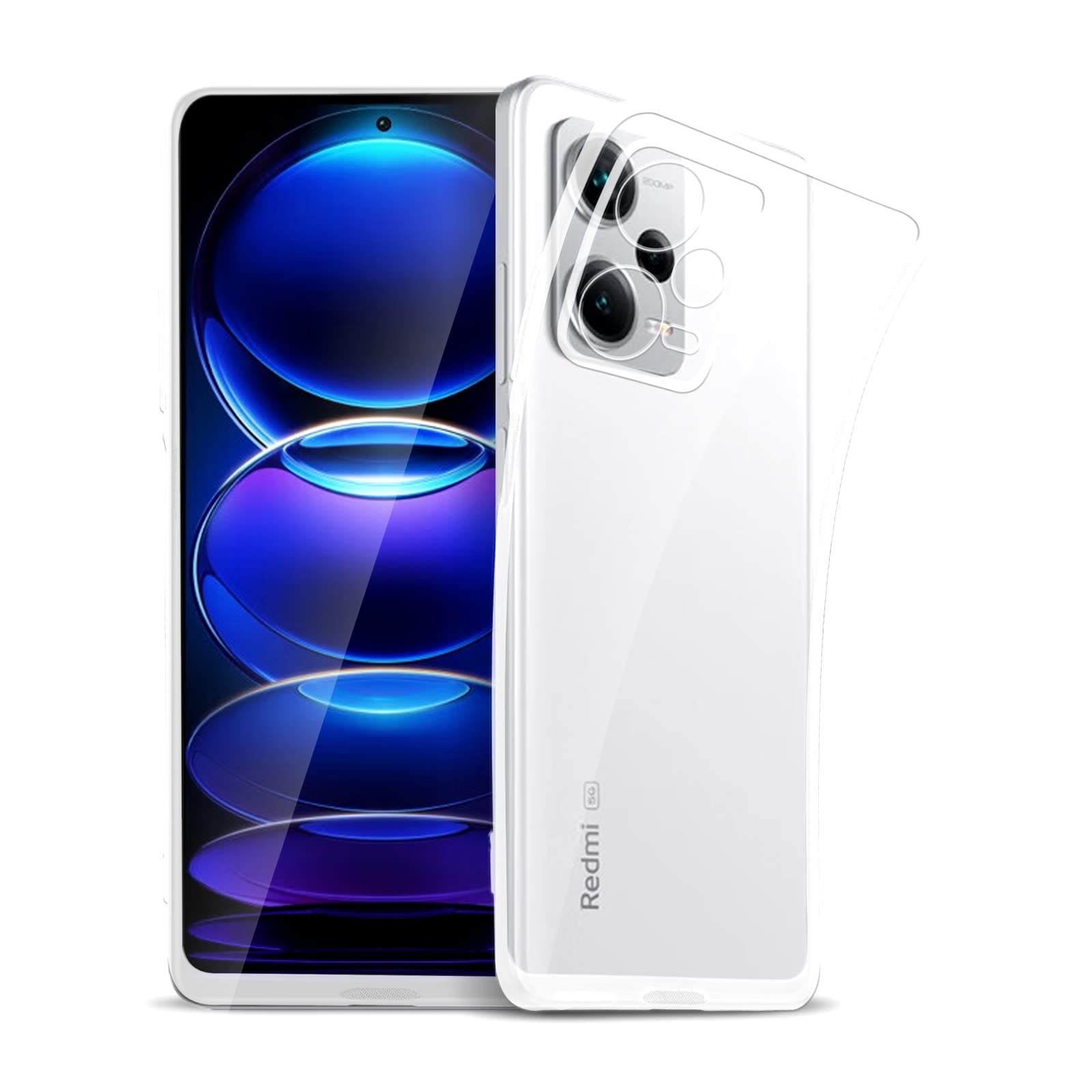 ROVLAK Case compatible with Xiaomi Redmi Note 12 Pro+ Clear Ultra Slim Case Anti Yellowing Soft TPU Silicone Anti-Fingerprint Cover+Shockproof Case Full Body Protection