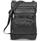 Krediz leather Crossbody Purses for Women, Multi Pocket Crossbody Purse with Adjustable Strap, Soft & Durable Leather Purse