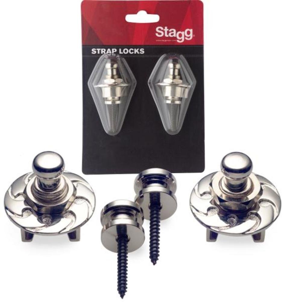Stagg SSL1 Strap buttons with Locking System - Chrome