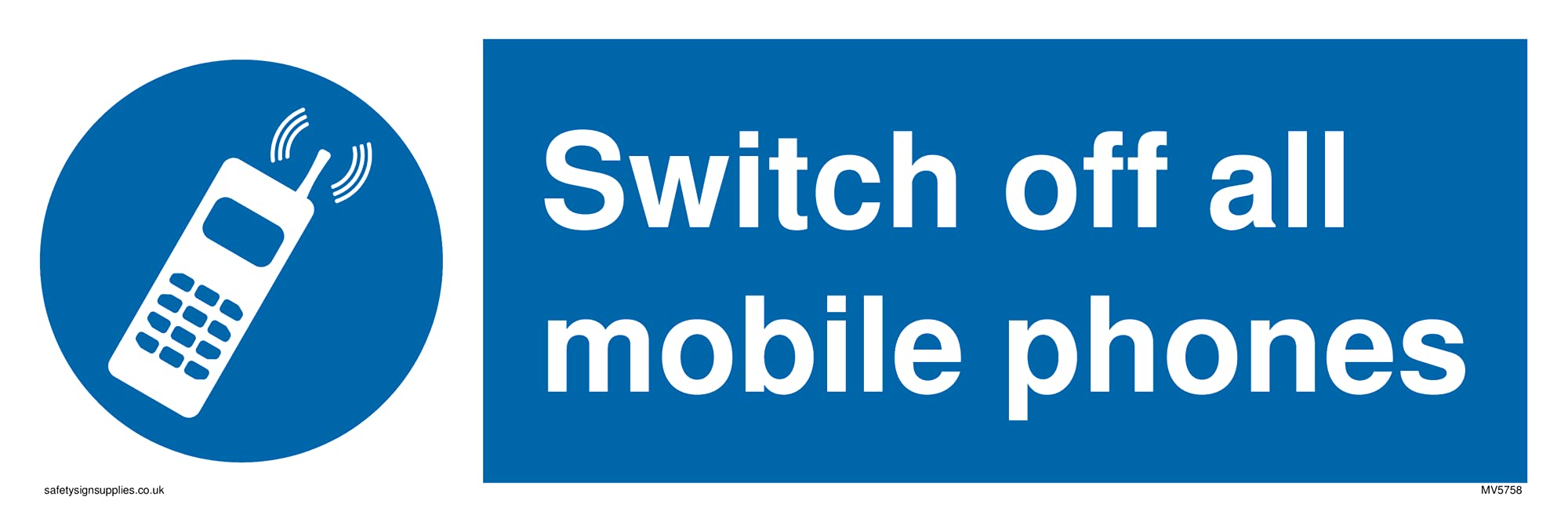 Switch off all mobile phones with symbol Sign - 300x100mm - L31