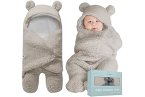 BlueMello Swaddle Blanket | Ultra-Soft Plush Essential for Infants 0-6 Months | Receiving Swaddling Wrap Grey | Ideal Newborn Registry and Toddler Boy Accessories | Perfect Baby Girl Shower Gift