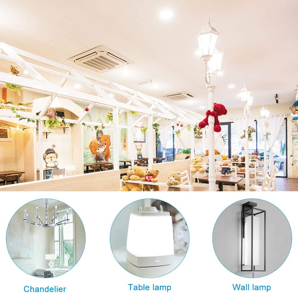 Vicloon E14 LED Candle Bulbs, 5 Pcs 5.5W C37 E14 LED Bulbs, 40W Incandescent Bulb Equivalent, 50W Halogen Bulb Equivalent - Image 4