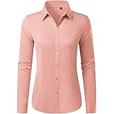 Button Down Shirts for Women Wrinkle Free Dress Shirt Classic Fit Long Sleeve Casual Business Blouse Work