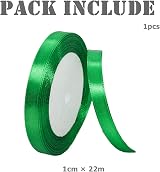 Aisszhao 10mm Green Satin Ribbon 22m - Double-Sided Polyester Gift Wrap view 2