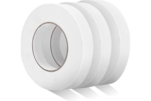 HEYSTYLE Double Sided Foam Tape 0.8in x 16.4ft (20mm x 5m) - 3 Rolls, Waterproof, Strong Adhesive Mounting Tape, White PE Foa