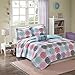 Mi Zone Cozy Quilt Set, Casual Modern Vibrant Color Design All Season Teen Bedding, Coverlet Bedspread, Decorative Pillow, Girls Bedroom Décor, Full/Queen, Carly Circular Purple