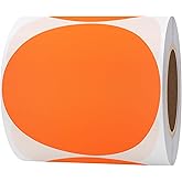 Hybsk Round Color Coding Circle Dots Labels Warehouse Inventory Organizer Stickers (4 inch, Fluorescent Orange)