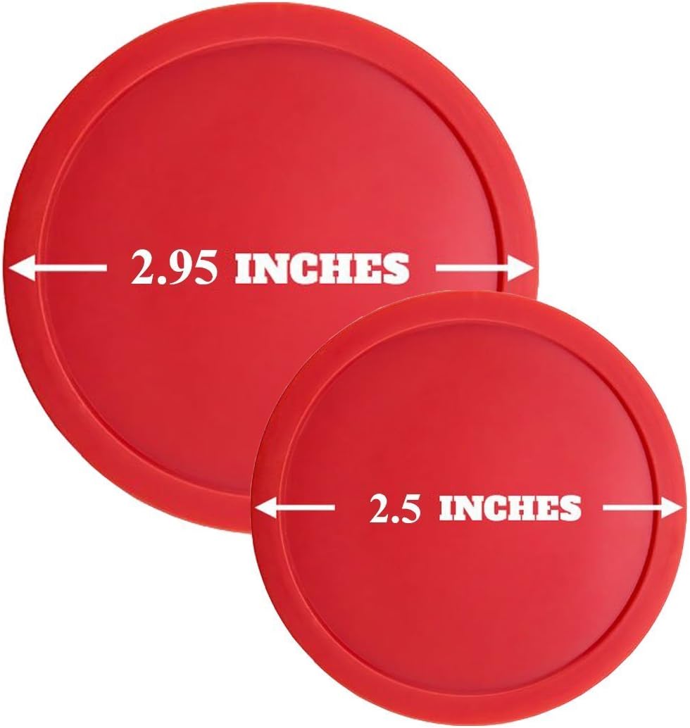 Qtimal Home Standard Air Hockey Paddles and 2 Size Pucks, Small Size for Kids, Large Size for Adult, Great Goal Handles Pushers Replacement Accessories for Game Tables (2 Striker, 6 Puck Pack) : Sports & Outdoors