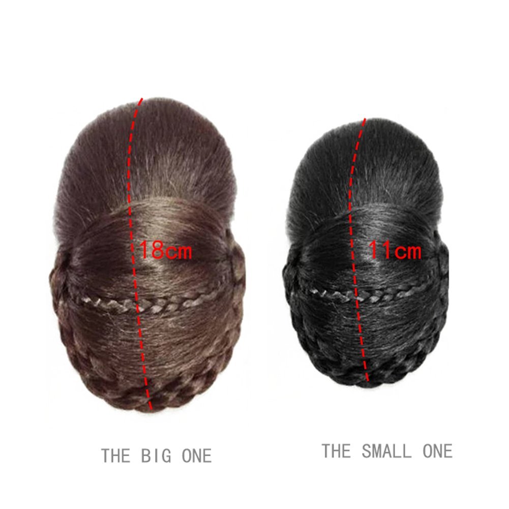 Remeehi Retro Braided Hair Chignon Synthetic Hair Bun Hairpiece